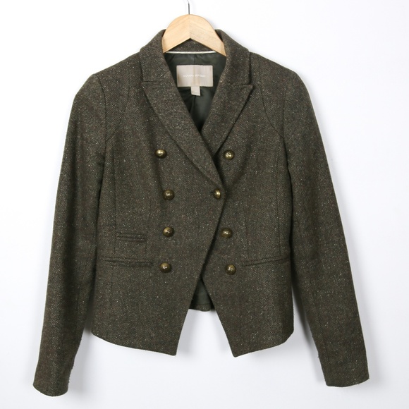 Banana Republic Jackets & Blazers - Banana Republic Brown Wool Tweed Jacket Size 0